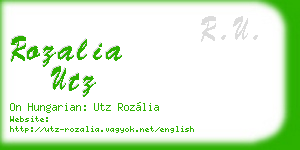 rozalia utz business card